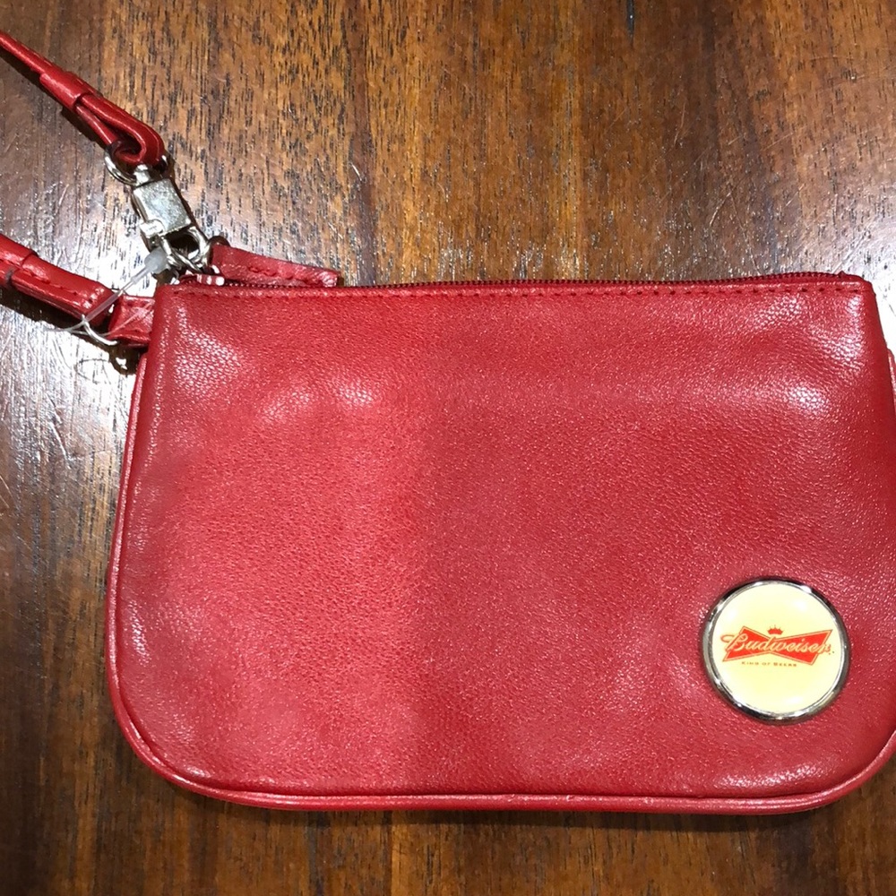 Red Budweiser wristlet wallet